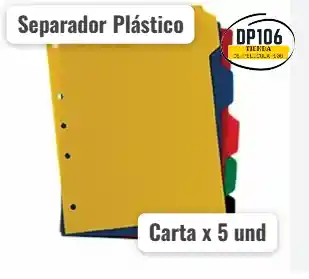 Separador De Plastico Tamaño 105 / Carta X 5 Und