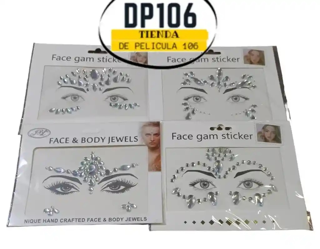 Gemas Cara Adhesivas Color Plata Diseño Puede Variar