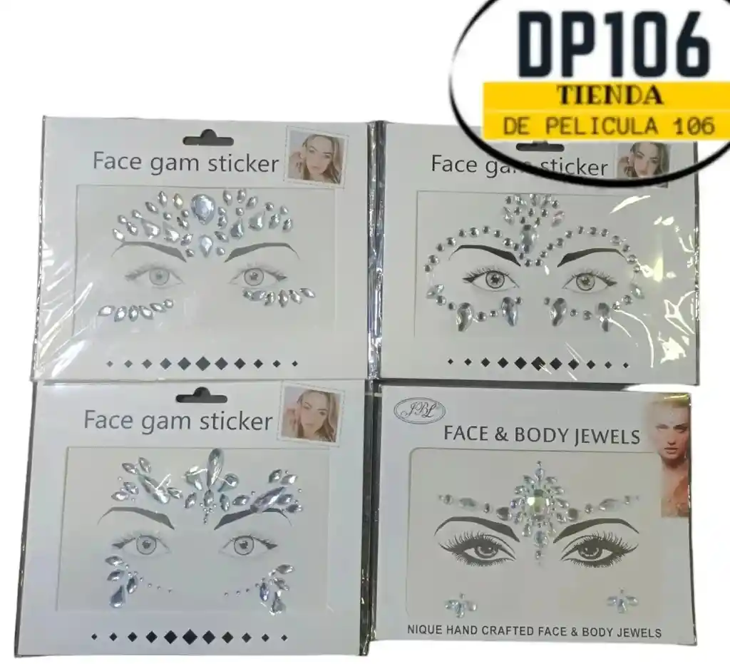 Gemas Cara Adhesivas Color Plata Diseño Puede Variar