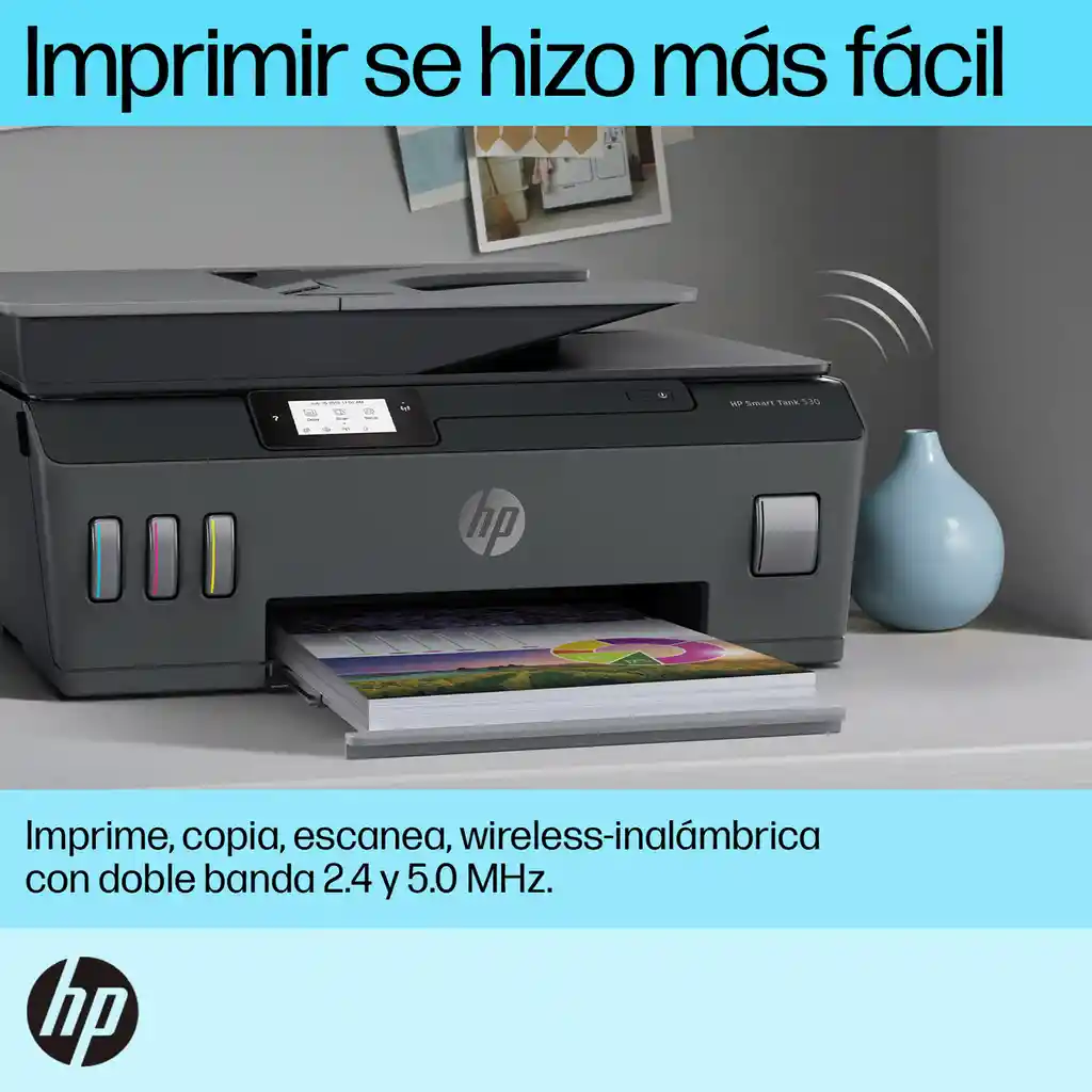 Impresora Multifunción A Color Hp Smart Tank 530 Con Wifi 110v