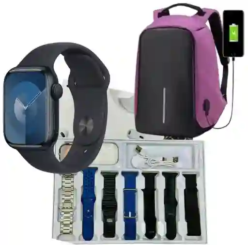 Combo Bolso Antirrobo Morado + Combo V11 Clasic Negro + Audifonos