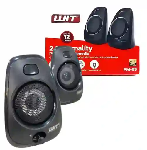 Parlante Bocina Multimedia De Mesa Para Pc- Portátil Wit Pm-89 Triangulo Negro Bafle Auxiliar