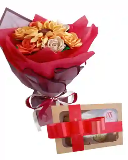 Ramo De Girasol Y Rosas Radiante Eterno Con Chocolates