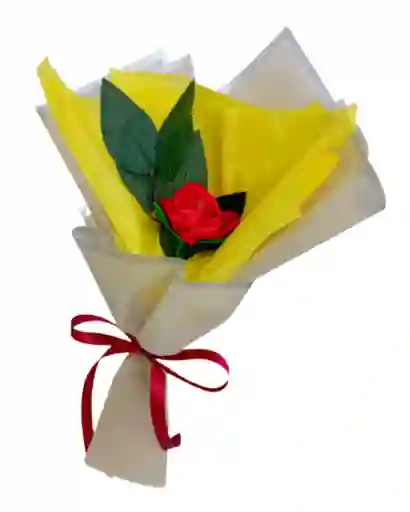 Rosa Roja En Bouquet Amor Eterno
