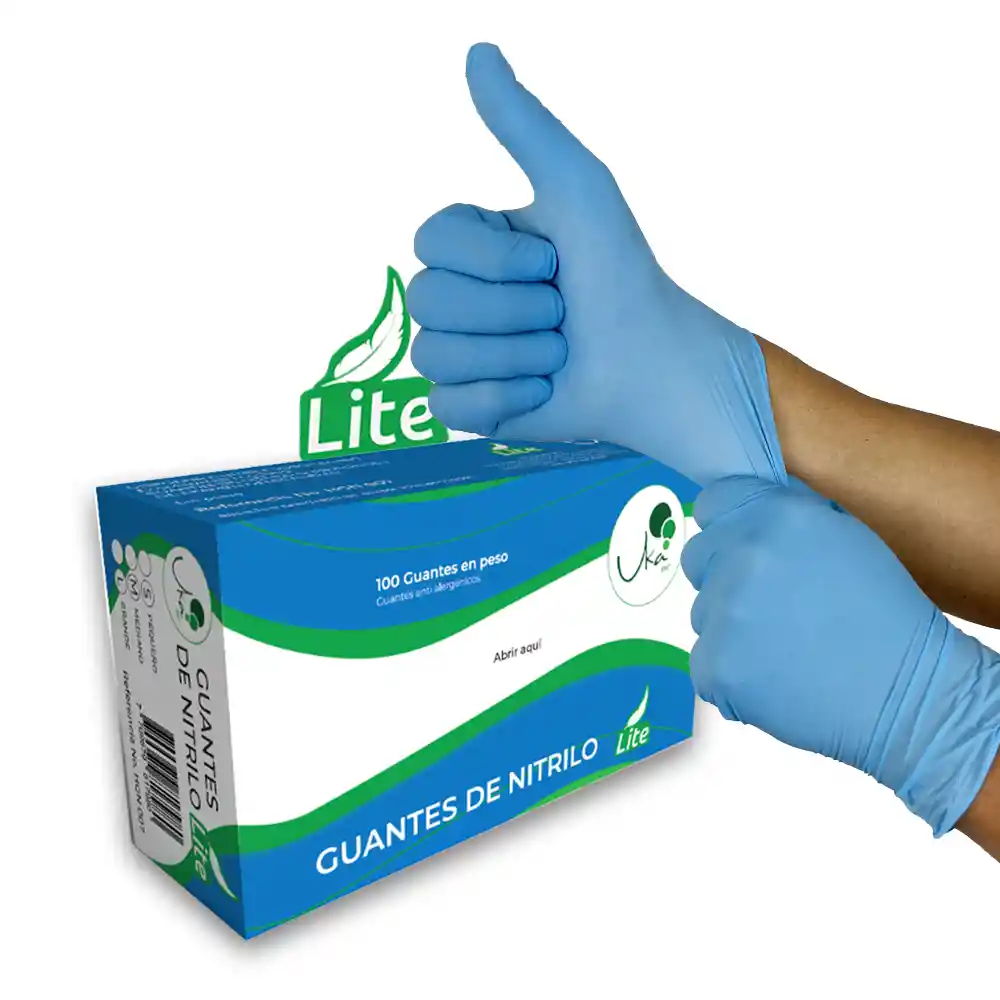 Guantes De Nitrilo Lite Azul M X100u Ukaint
