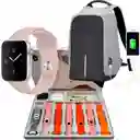 Combo Bolso Antirrobo Gris + Combo V11 Clasic Rosa + Audifonos