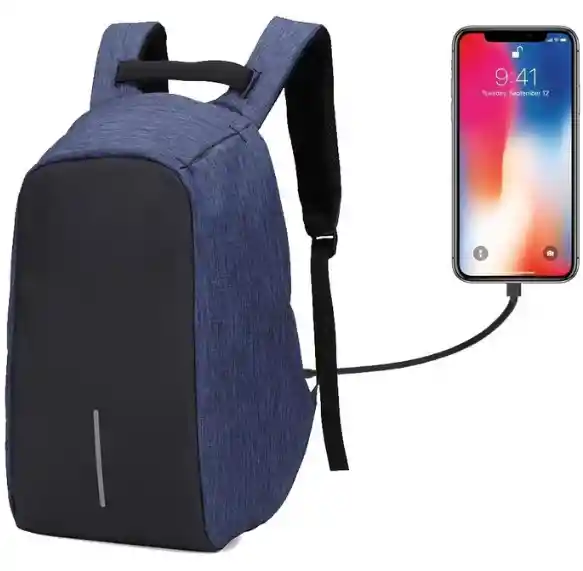 Combo Bolso Antirrobo Azul + Combo V11 Clasic Rosa + Audifonos