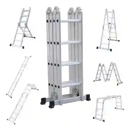 Oferta Escalera Multifuncional Plegable 12 Pasos Aluminio 3,6 Mts