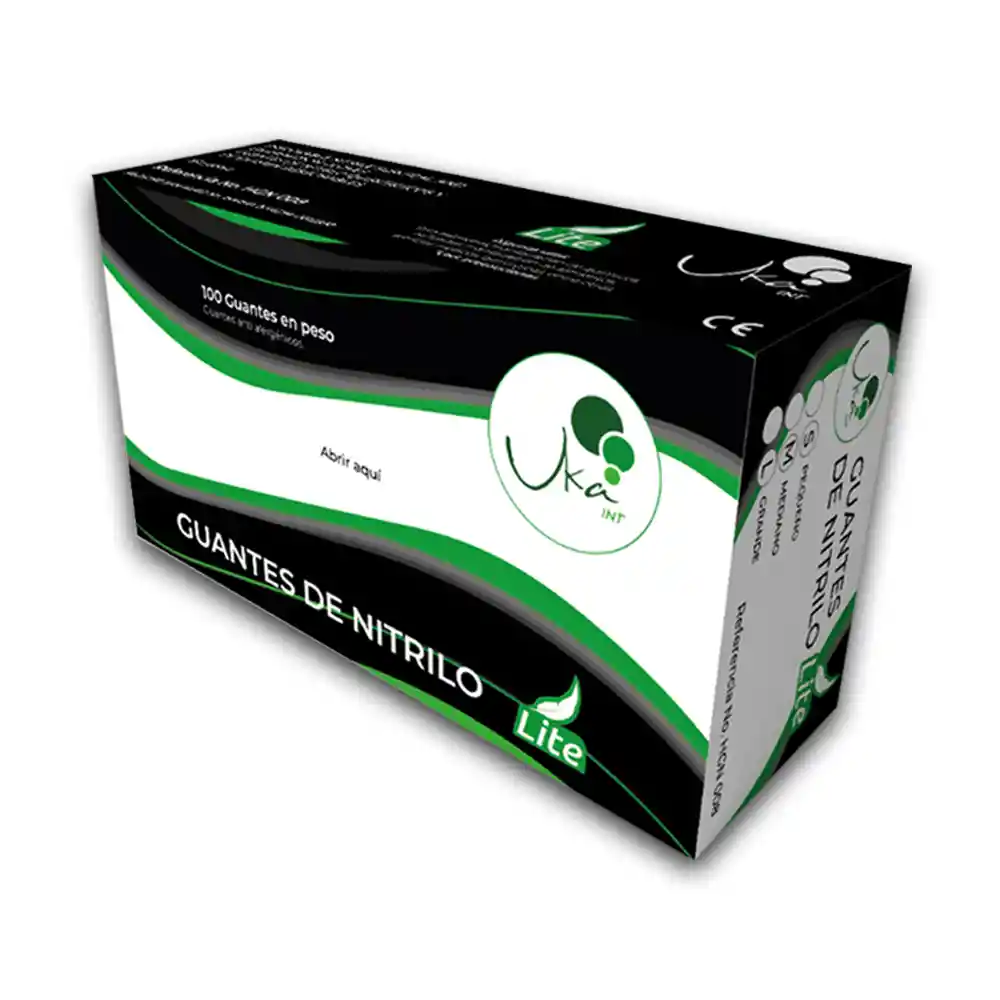 Guantes De Nitrilo Lite Negro S X100u Ukaint