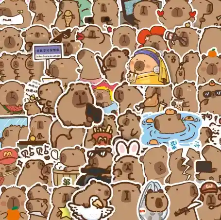 Pegatinas Capibara Chiguiro Stickers Calcomanias Adhesivos Coleccion X25 Unidades