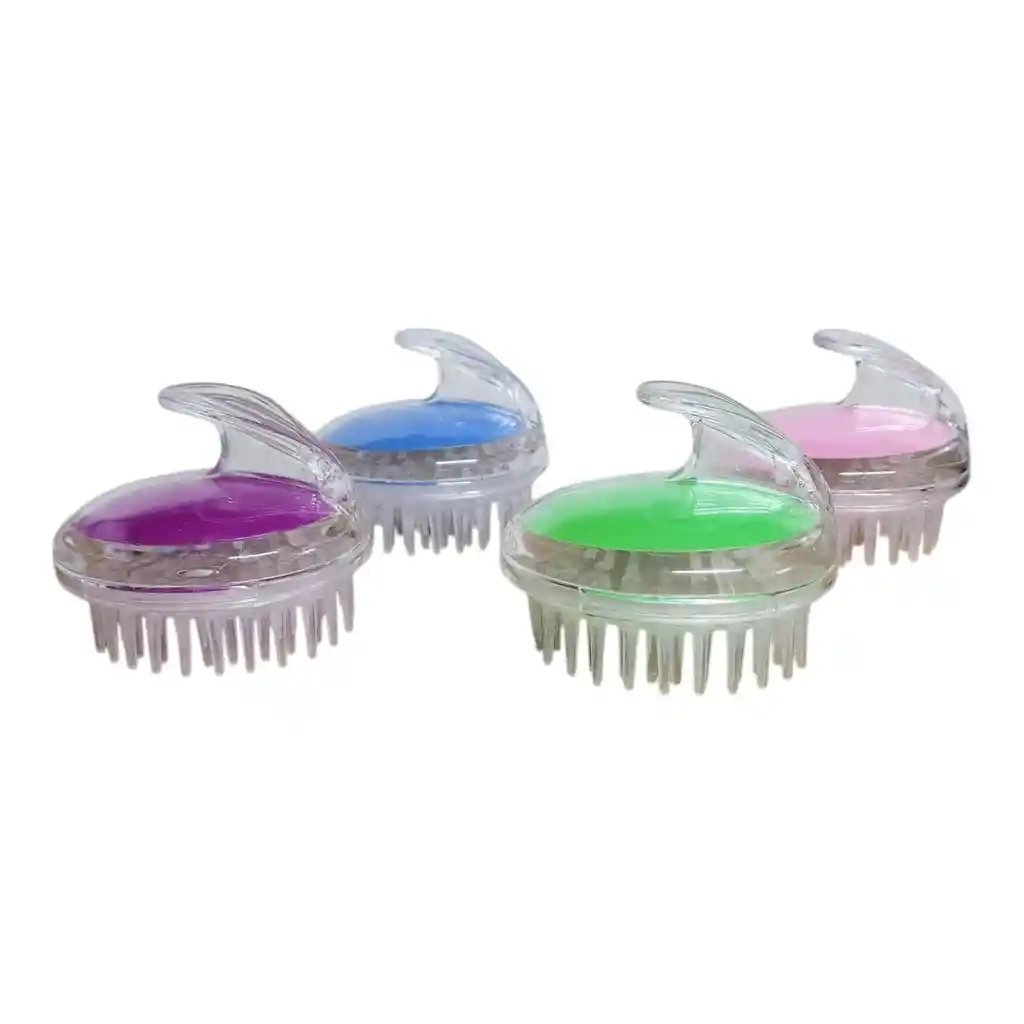 Cepillo Masajeador De Silicona Para Lavar Cabello Colores Surtidos