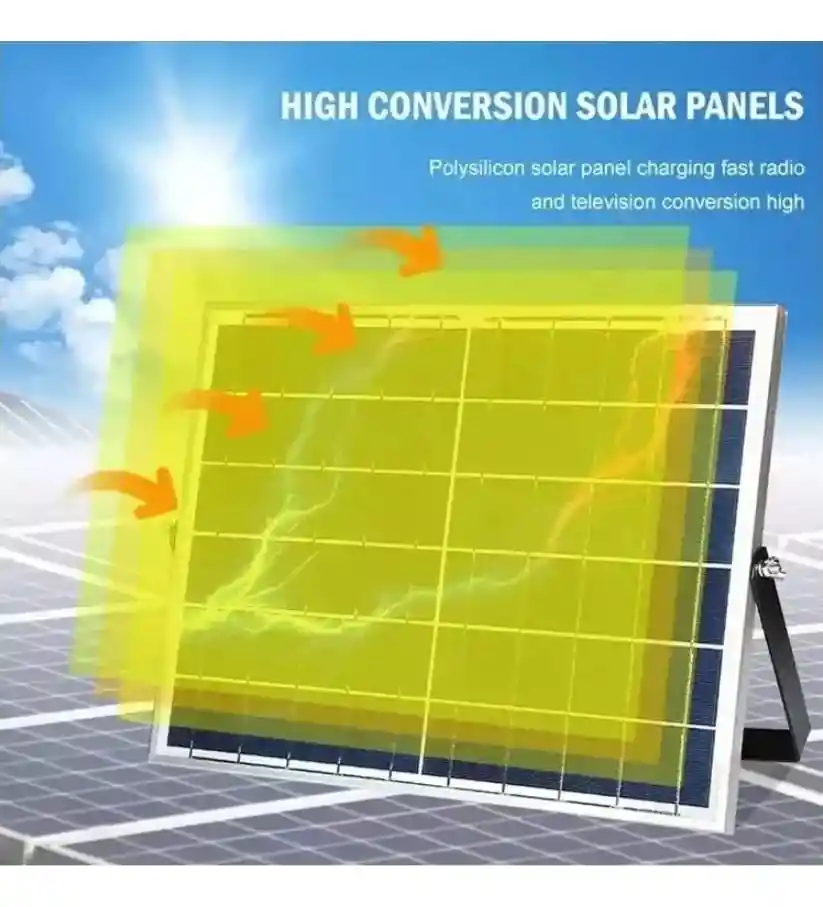 Reflector Solar Led Exterior 200w Luz Blanca Panel Y Control