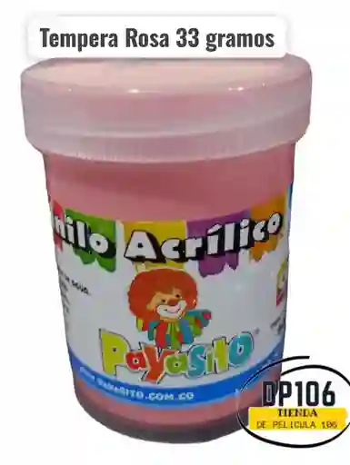 Vinilo Acrilico / Tempera Rosa 33 Gramos X 1 Und Payasito