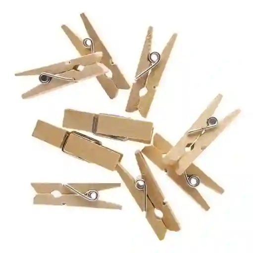 Gancho Madera Para Fotos Pequeños Pinzas Decorativas X12 Unidades