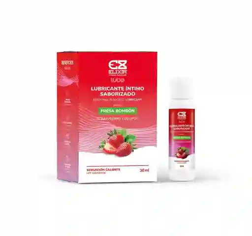 Lubricante Íntimo Saborizado Elixir Fresa Bombón Con Sensación Caliente – 30 Ml