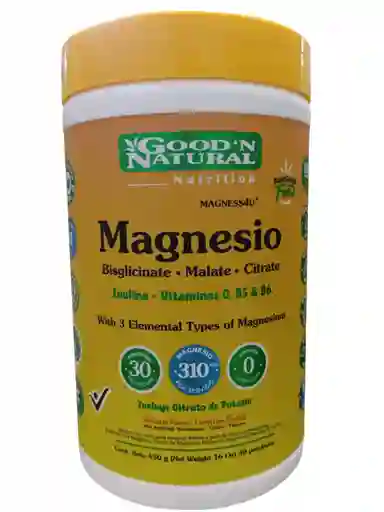 Magnesio, Bisglicinato, Malato, Citrato X 450 Gms Good Natural