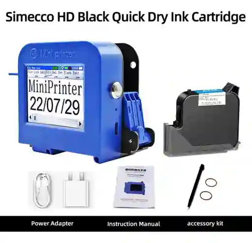 Mini Impresora De Inyección De Tinta Mejorada Para Todos Los Materiales, Máquina De Impresión Portátil Para Fecha Y Hora Código De Barras Logotipo Qrcode Número De Lote Iconos De Imagen