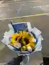🌹🌻 Bouquet "noche Estrellada" 🌌 Girasol + Rosa