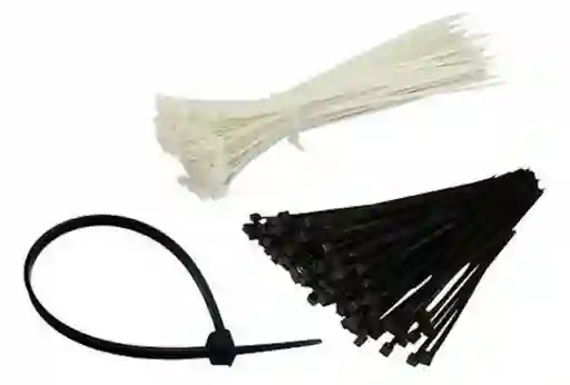 Amarre Plastico Mediano Negro/blanco De 3.6 X 250 Mm X 10 Und