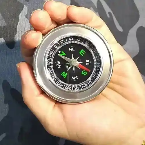 Brújula Metálica De Bolsillo Redonda