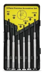 Juego De Mini Destornillador Punta Plata Y Estrella x 6 und