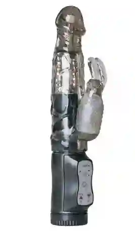 Vibrador Conejo De Doble Estimulación Recargable Negro Easy Toys