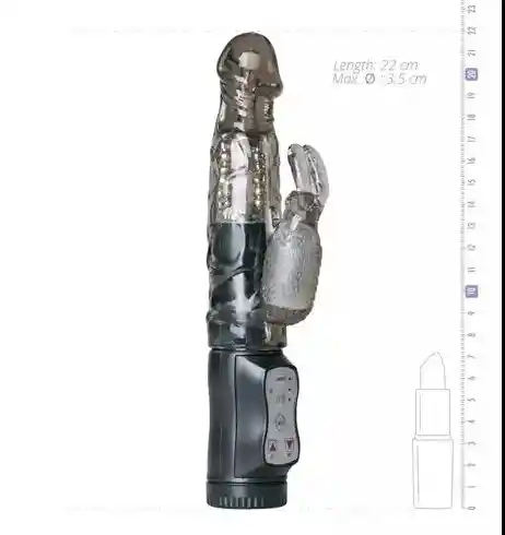 Vibrador Conejo De Doble Estimulación Recargable Negro Easy Toys