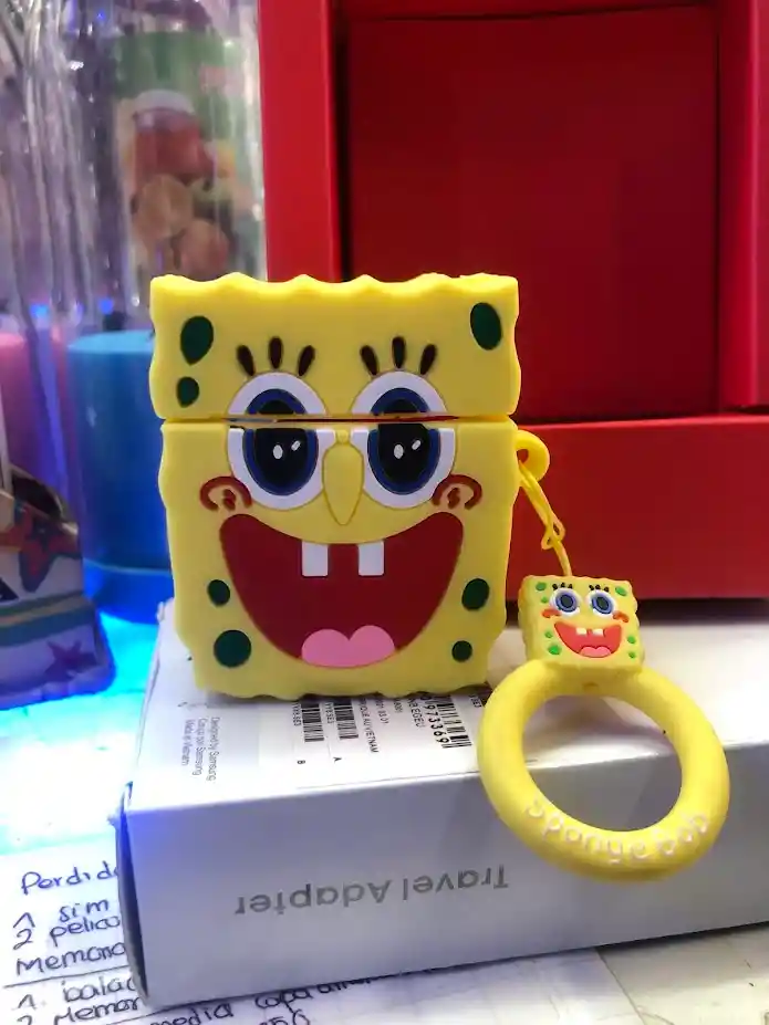 Forro Funda Estuche Para Audífonos Inalámbricos Bob Esponja