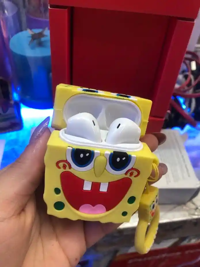 Forro Funda Estuche Para Audífonos Inalámbricos Bob Esponja
