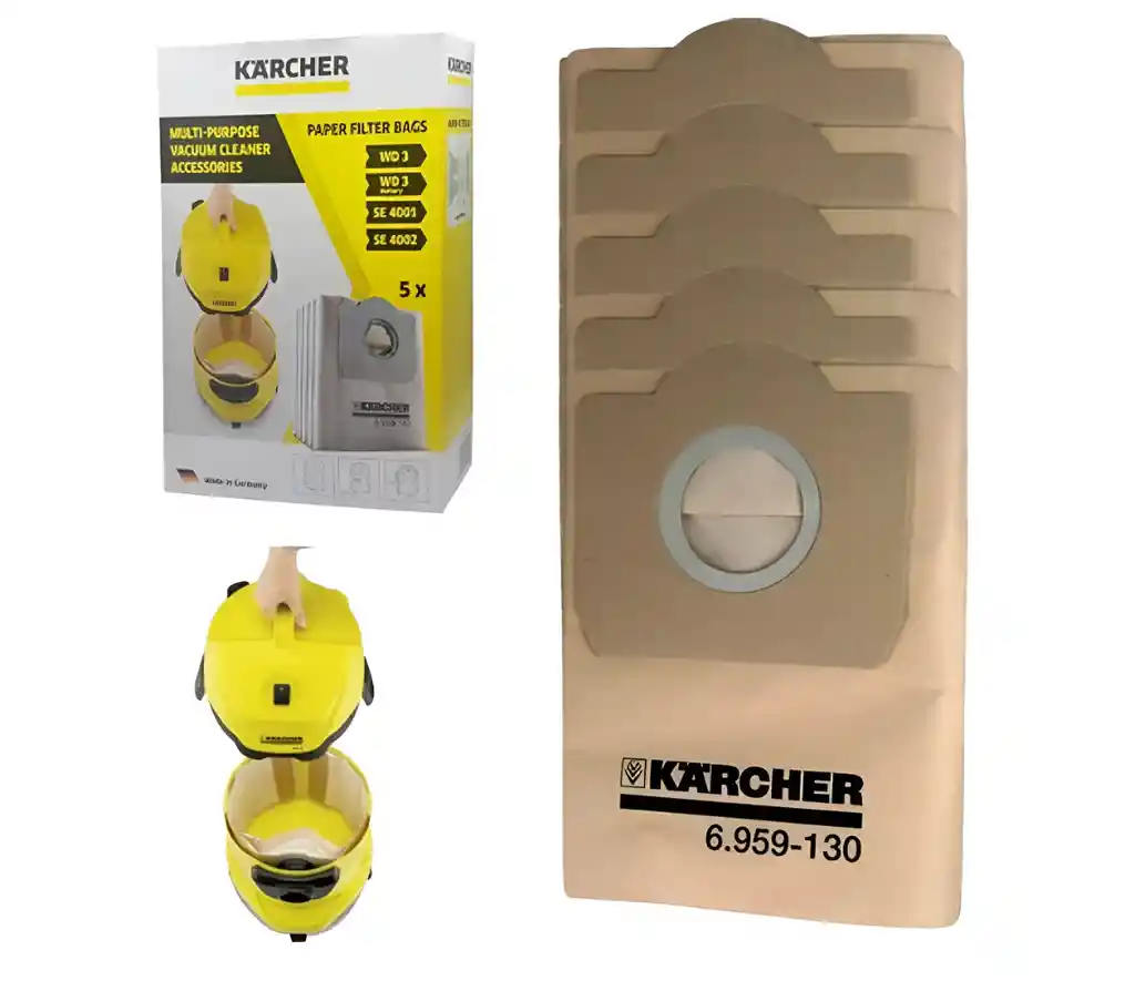 Bolsas Para Aspiradora Karcher Wd1 - 5 Unidades