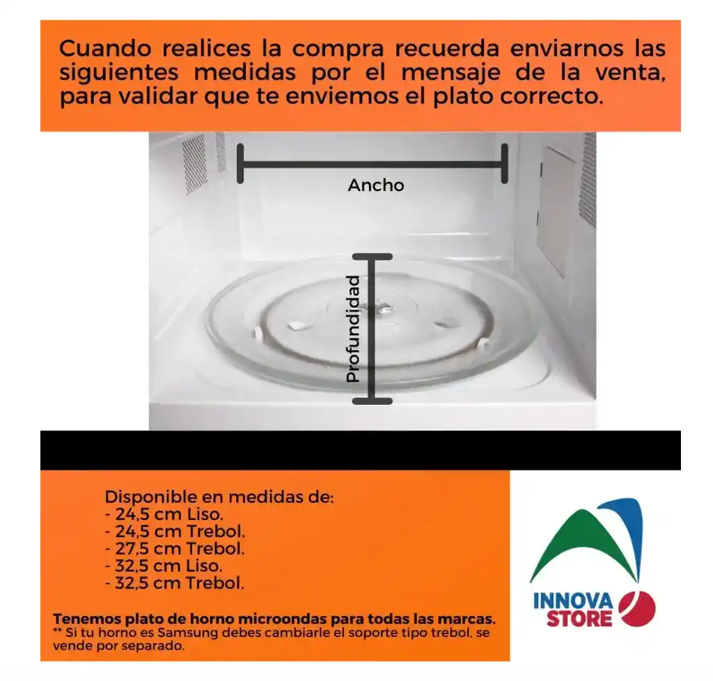 Plato Horno Microondas 24.5cmsoporte Trebol Nuevo