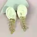Maxi Aretes Hojas Doradas En Acero