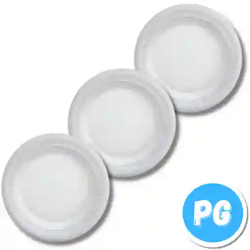 Paquete Plato Icopor Blanco Circular X20 Unds 15.5