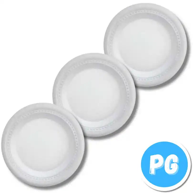 Paquete Plato Icopor Blanco Circular X20 Unds 15.5