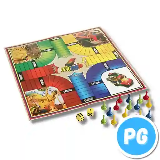 Carton Parques 4 Puestos Con Fichas Y Dados