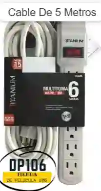 Multitoma De 6 Salidas De Cable De 5 Metros