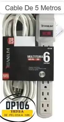 Multitoma De 6 Salidas De Cable De 5 Metros