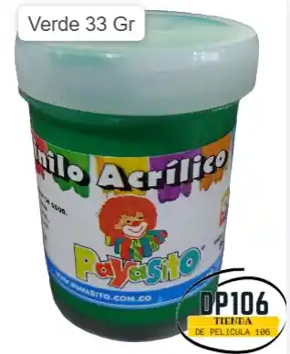 Vinilo Acrilico / Tempera Verde 33 Gr X 1 Und