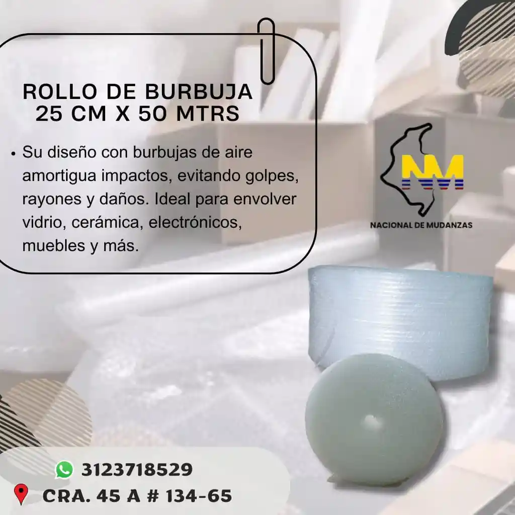 Rollo De Burbuja 25 Cm X 50 Mtrs
