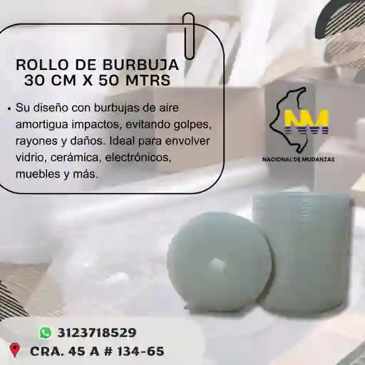 Rollo De Burbuja 30 Cm X 50 Mtrs