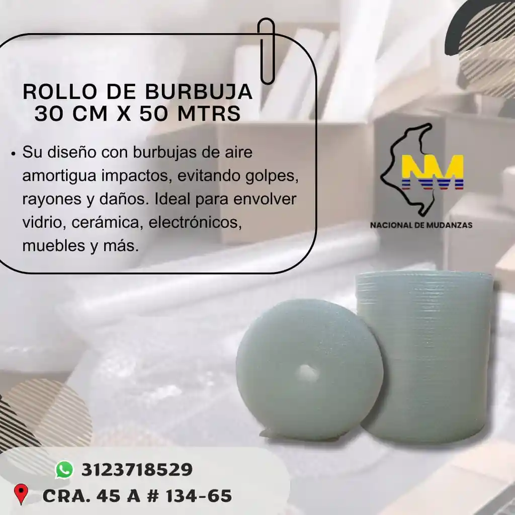 Rollo De Burbuja 30 Cm X 50 Mtrs