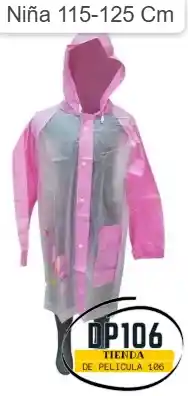 Capa Impermeable Para Niña 115-125 Cm