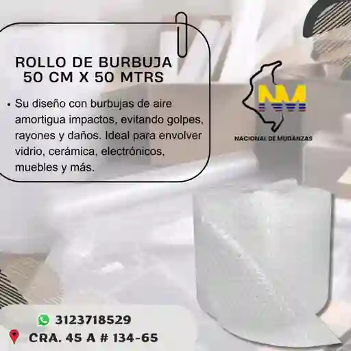 Rollo De Burbuja 50 Cm X 50 Mtrs