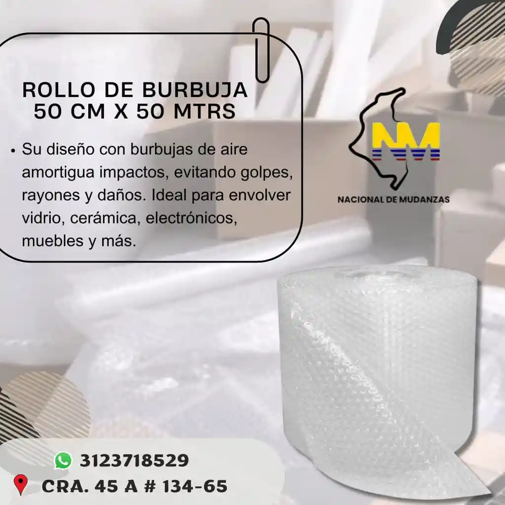 Rollo De Burbuja 50 Cm X 50 Mtrs