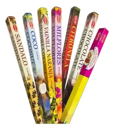 Inciensos Hem Carbon, Cajita X 8 Varitas, Se Despachan Aromas Existentes