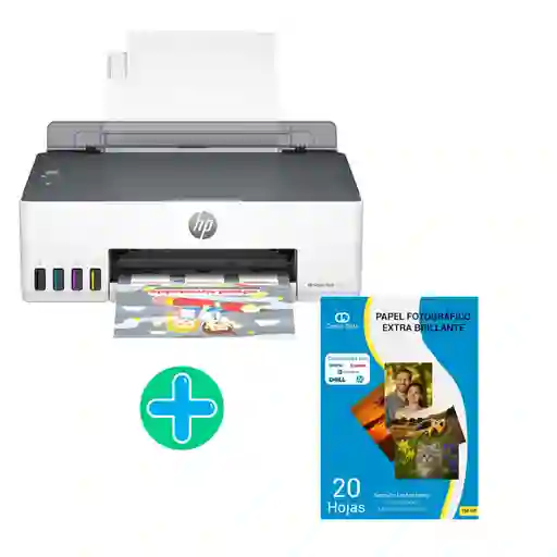 Impresora Hp Smart Tank 210 Blanca + Resma Papel Fotográfico