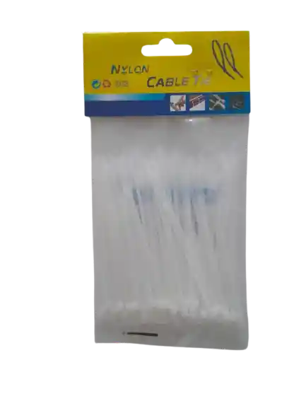 Amarres Plasticos Blancos De 10 Cm X 100 Und