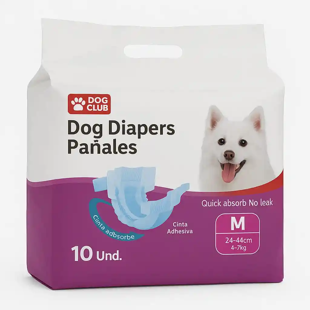 Pañales Dog Diapers Talla M 10 Und