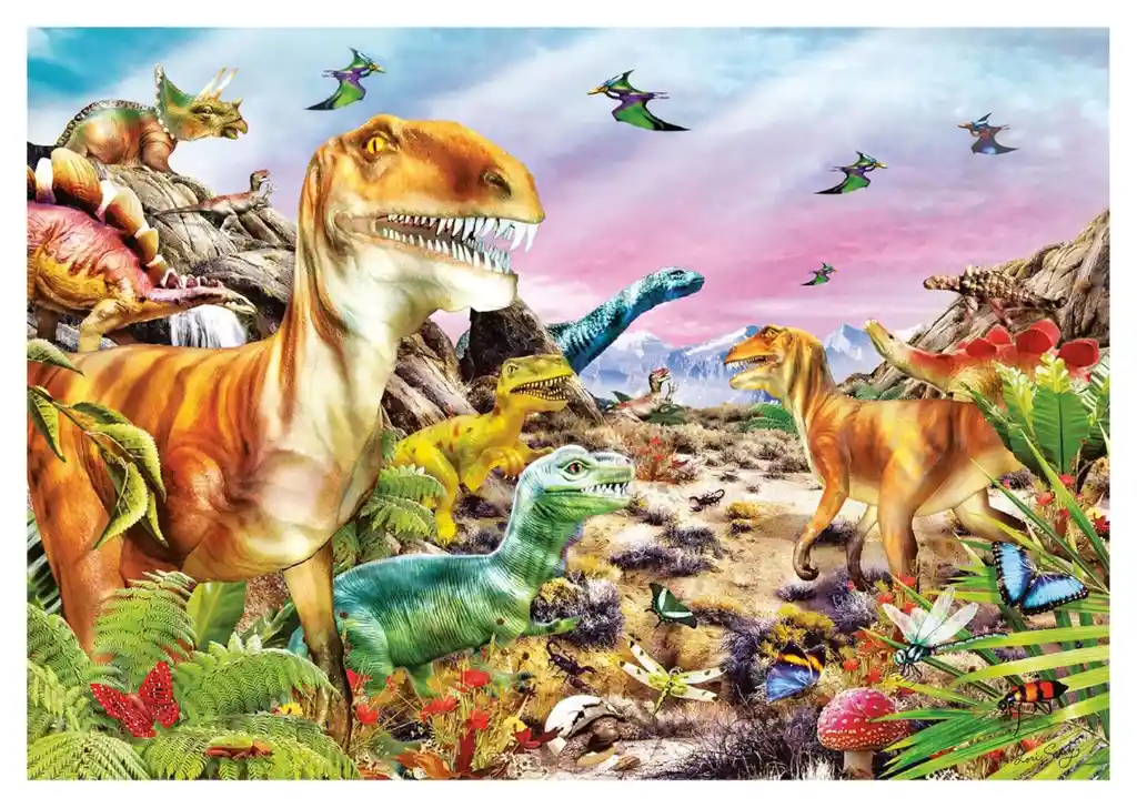 Rompecabezas 104 Piezas Tierra De Dinosaurios Para Niños