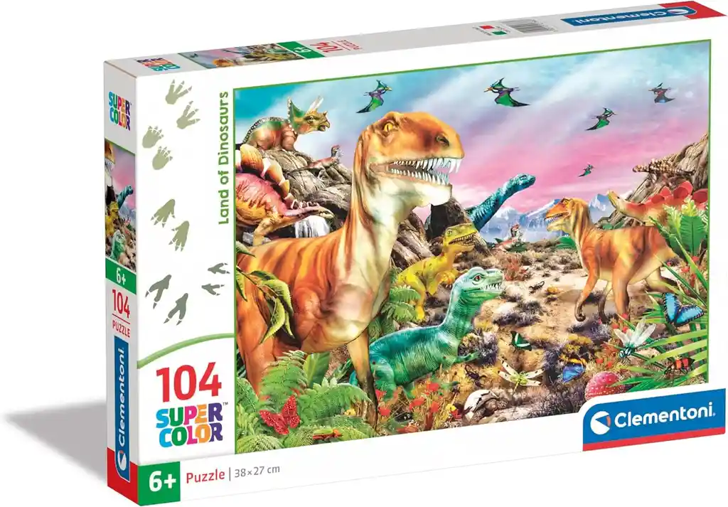 Rompecabezas 104 Piezas Tierra De Dinosaurios Para Niños